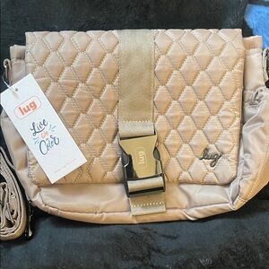 Lug Quilted Crossbody Bag in Tan